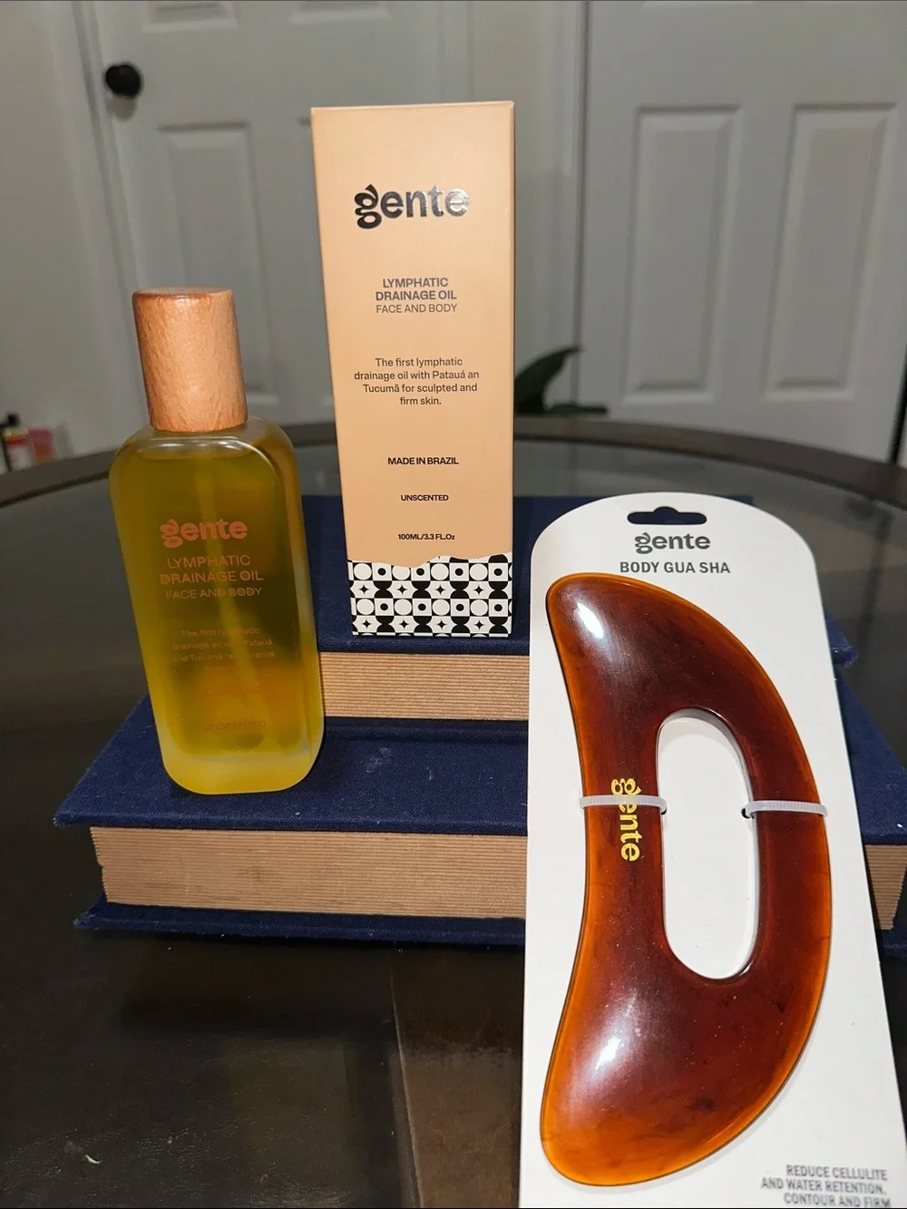 Amber Lymphatic Drainage Oil & Body Gua Sha Set - Amber